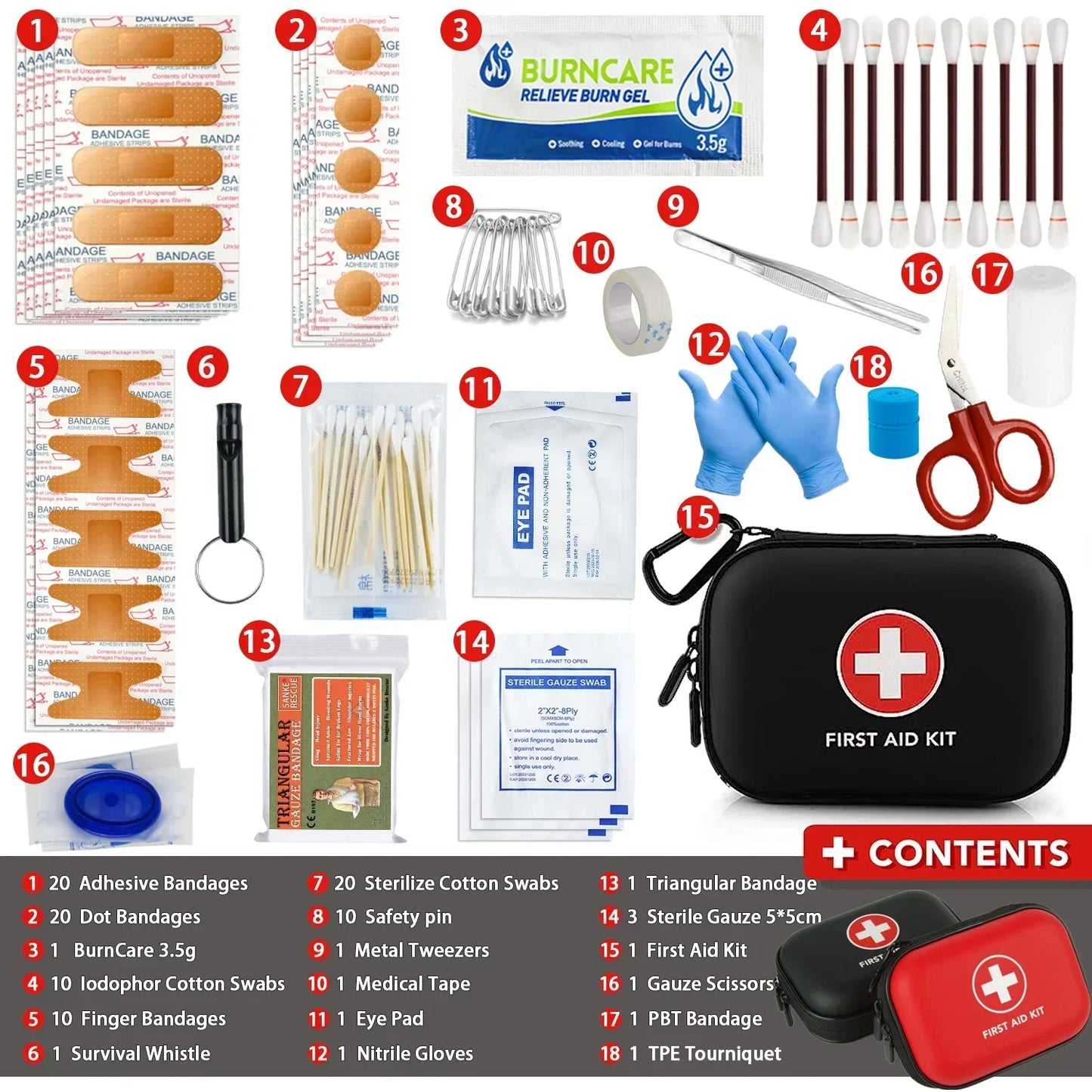 First Aid Kit 26-330 Piece All-Purpose Tactical  Emergency Kit In The Car Acessories Survival Kits Camping Medical Bag
