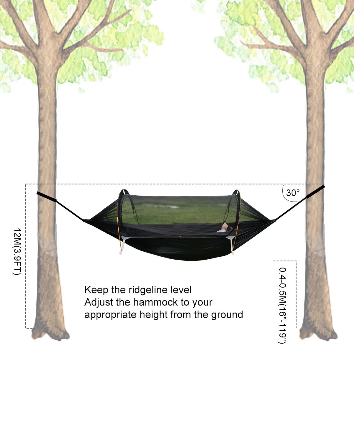 Camping Hammock Tent with Mosquito Net and RainFly，3 in 1 Waterproof Lightweight Sleeping Hammock , Travel Outdoor with Hiking