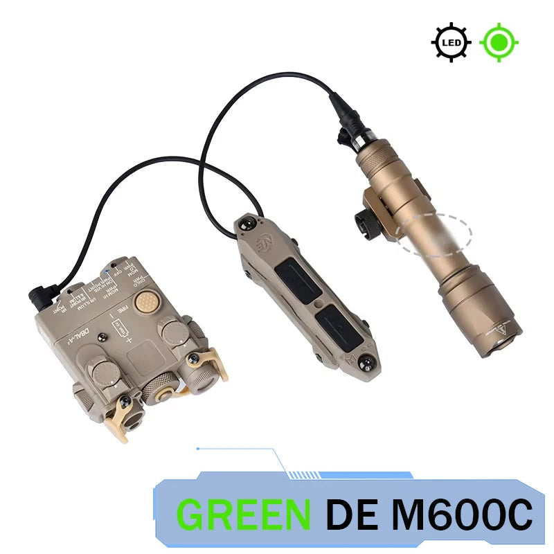 DBAL A2 Red Green Dot Laser Surefi M300 M600 Flashlight Pressure Switch Hunting Airsoft Weapon Light For 20mm MLOK KEYMOD Rail