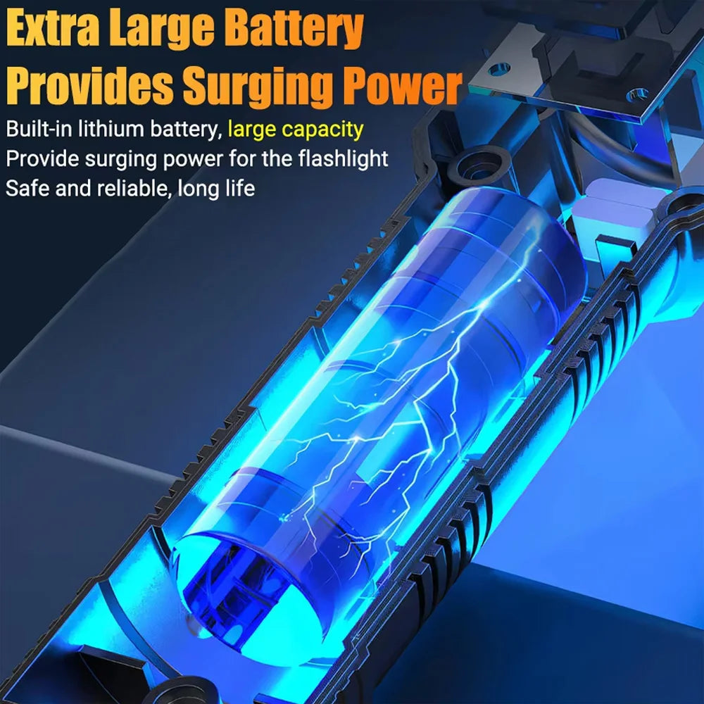 High-power Led Flashlight USB Rechargeable Torch with Display Zoomable Light with Battery Camping Hiking Lantern Emergency Lamp