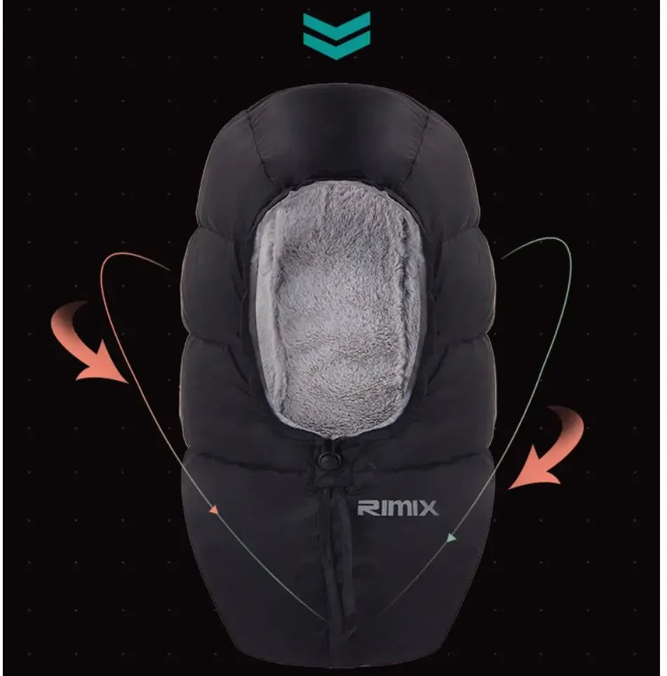 RIMIX Unisex Winter Warm Down Hat Outdoor Cap Thickening Adjustment Comfortable  Antifreeze For Climbing Camping Ski Snowboard