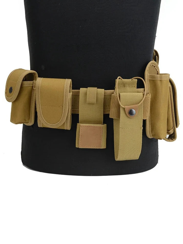 Tactical Waist Belt Training Duty Security Equipment Set Multifunctional Nylon Waterproof Waist Bag Ten Piece Set Accessories