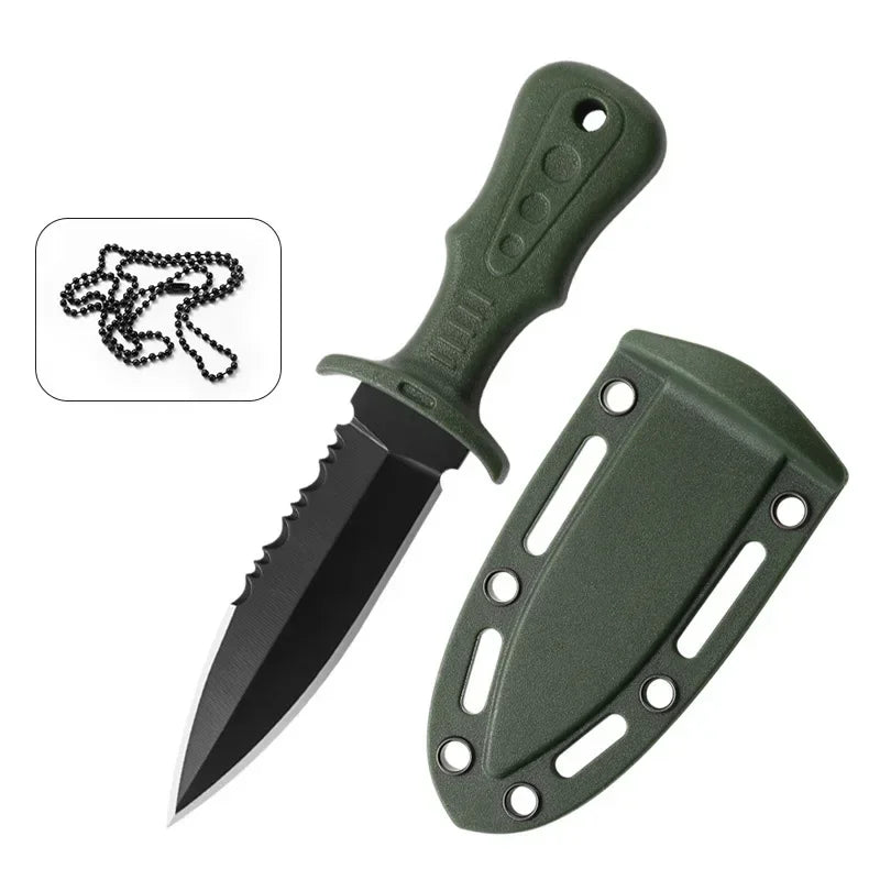 high-quality Portable Mini Tactical Knife Necklace Multipurpose Stainless Steel Cutting Knives Outdoor Camping Tools。