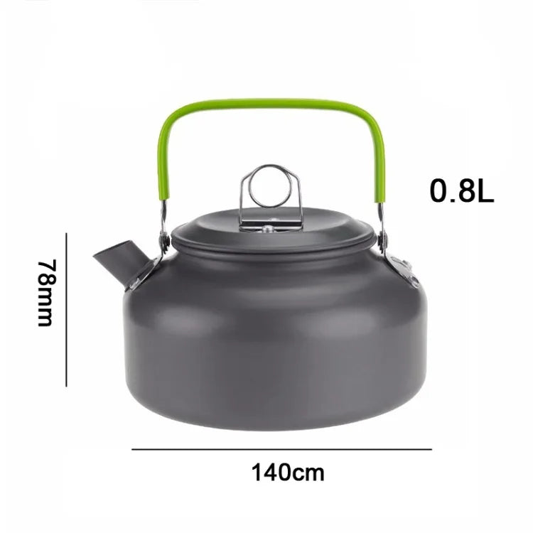 0.8L/1.1L/1.2L/1.6L/2L/2.5L Aluminum alloy Portable Outdoor Camping Coffee and Tea Kettle for Hiking Fishing Picnic and Cooking