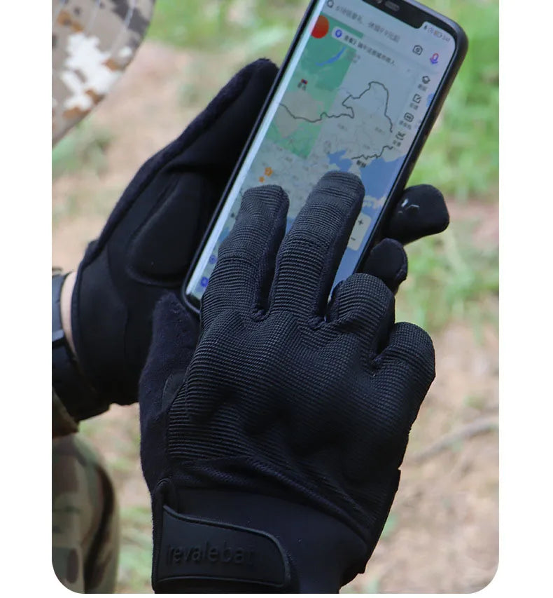 Men Tactical Gloves Touch Screen Cycling Sports Outdoor Motorcycle Riding Bike Running Outdoor Anti Slip Shock Absorption Gloves