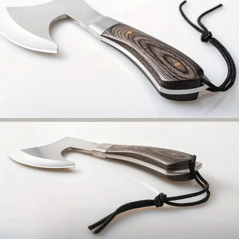 420J2 Steel Forged Camping Axe | Fireproof Axe Body + Non-slip Sandalwood Handle Multi-functional Demolition Axe Outdoor
