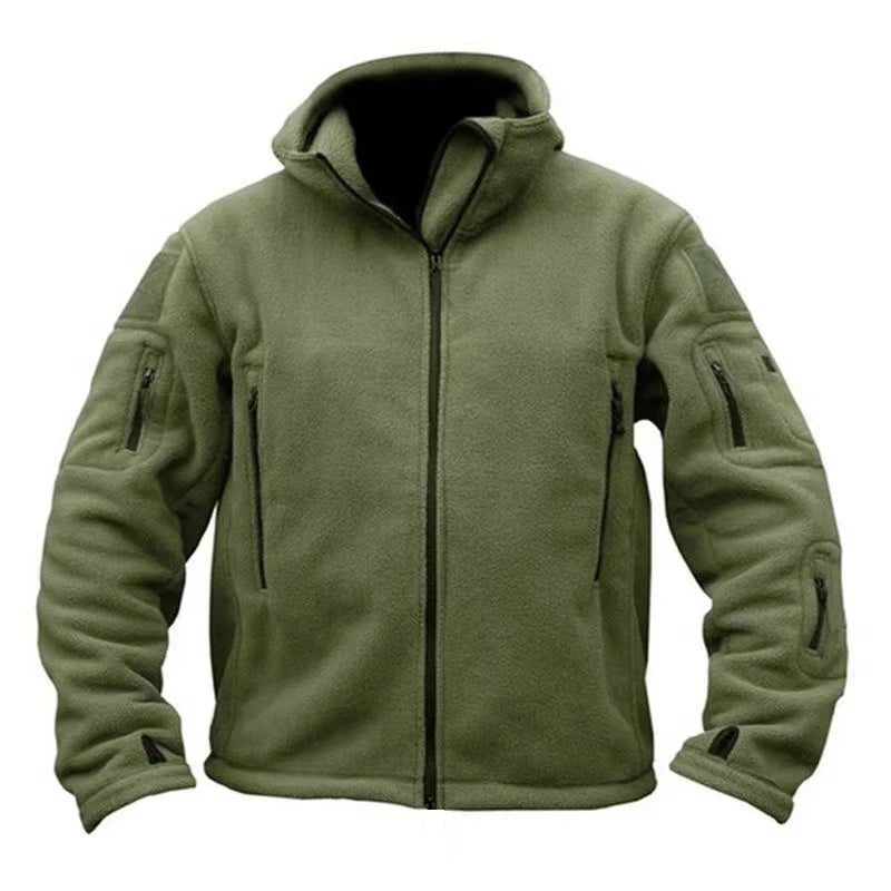Men Polar Fleece Tactical Winter Autumn Hiking Fishing Camping Trekking Thermal Jackets Outdoor Sports Hood Caro Coat Softshell