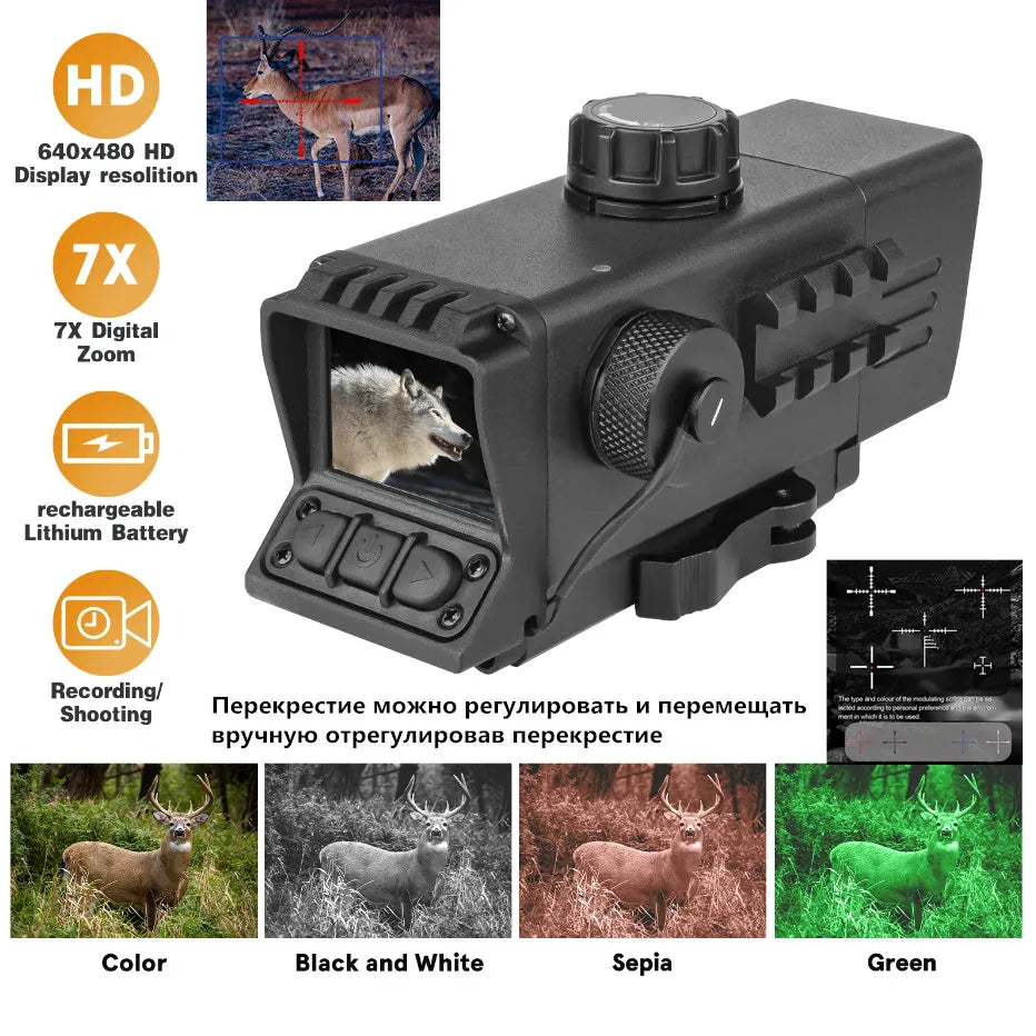 3.5X32 Digital Night Vision Scope with Video Recording | BDC Ranging | 7 Reticles | IP67 Waterproof for Rifle/Picatinny Rail