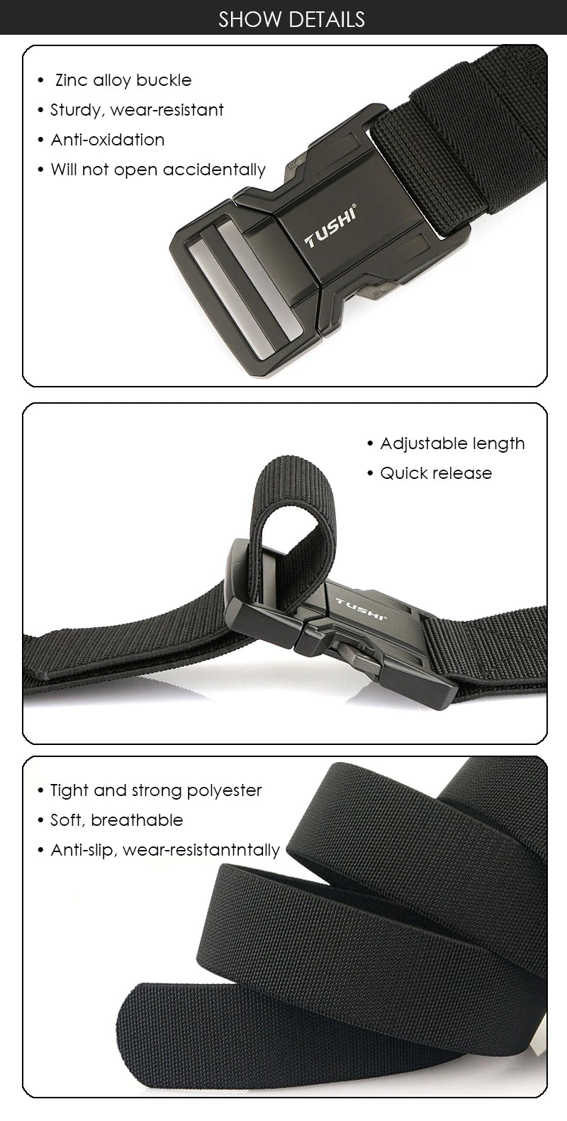 VATLTY New Elastic Casual Belt for Men Quick Release Metal Buckle Tactical Outdoor Girdle Adjustable Blue Hiking Belt Male