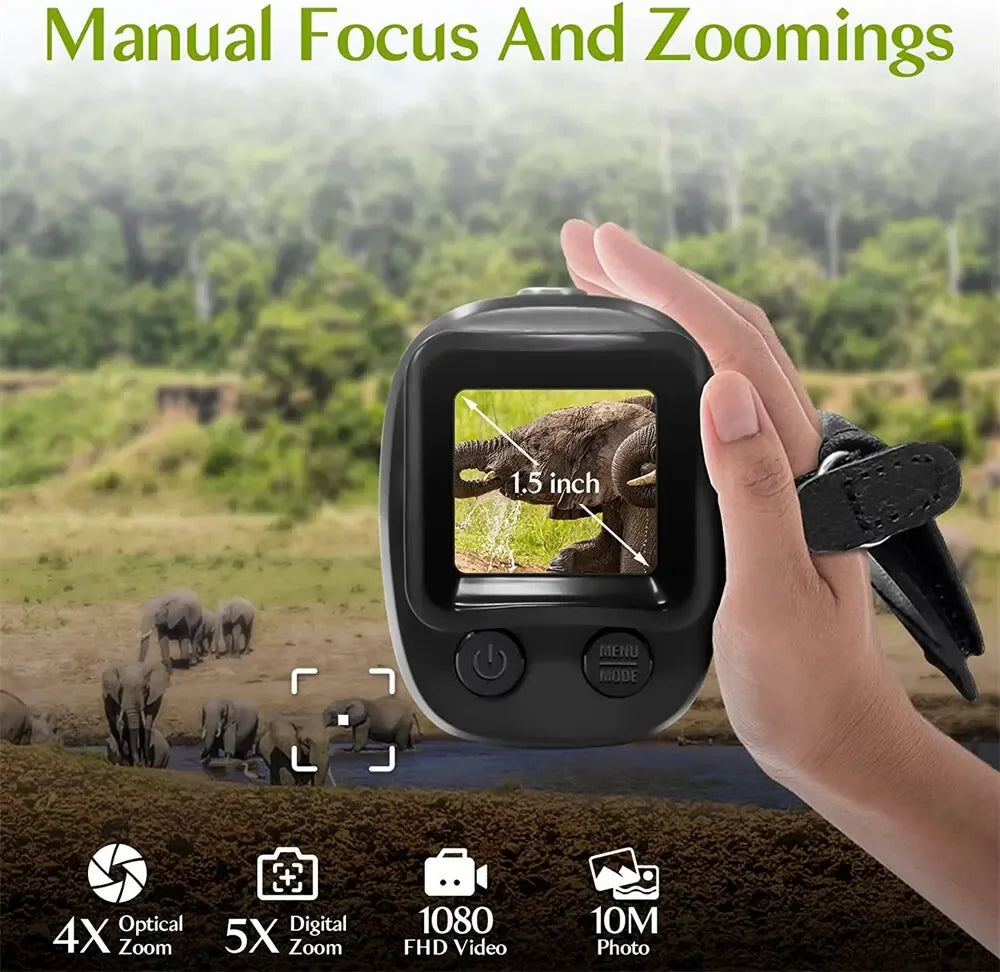 Monocular Night Vision Device 1080P HD Infrared Camera 5X Digital Light Zoom Hunting Telescope Outdoor Search Full Darkness 300m