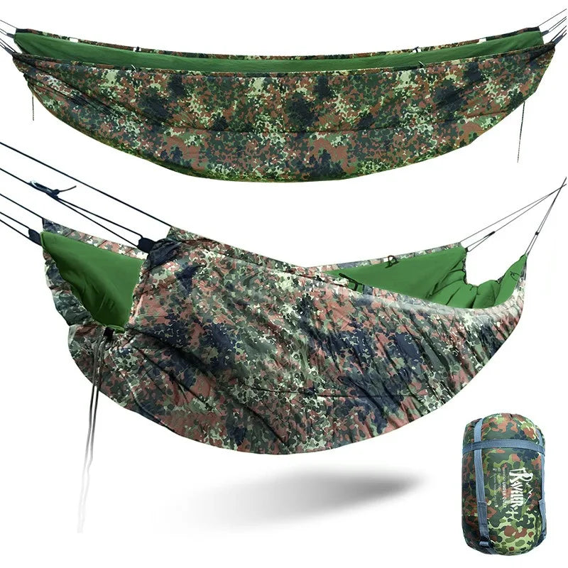 TRAVELER All-in-One Sleeping Bag Hammock, Portable Outdoor Camping Bed with Underquilt, Cold Proof Windproof Travel Gear