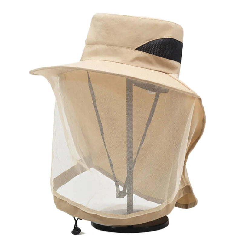 Outdoor Fishing Cap Anti Mosquito Insect Hat Fishing Hat Bug Mesh Head Net Face Protector Camping Hats Fishing Cap