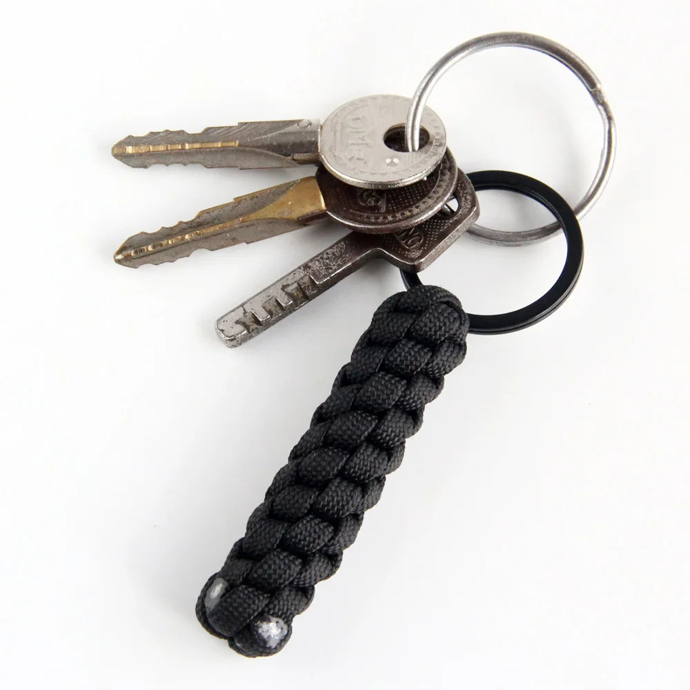 Paracord Keychain Outdoor Tactical Braided Rope Survival Tools Key Ring Nylon Knot Pendant Accessories For Camping Hiking