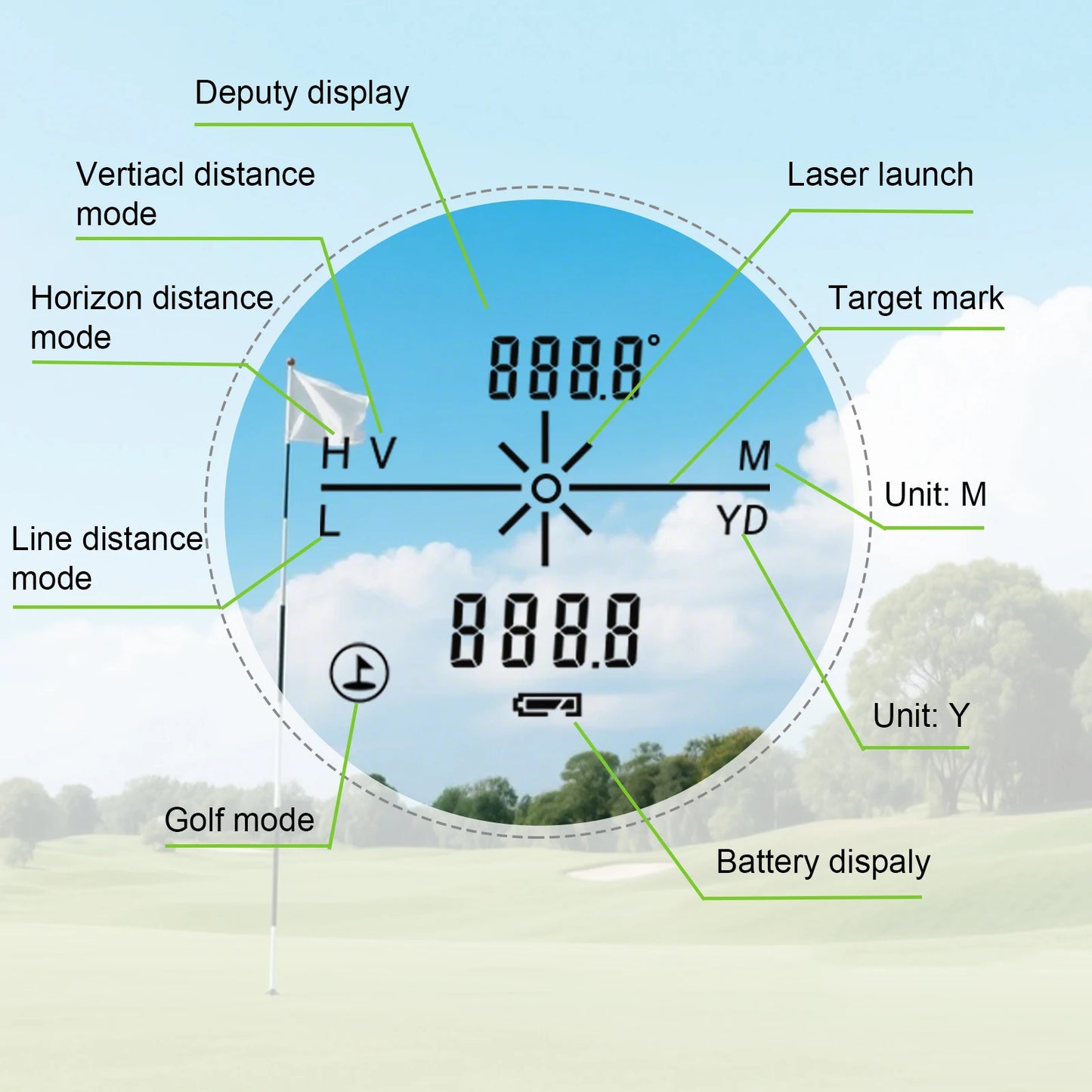 ARTBULL Laser Rangefinder Hunting Outdoor 1200M 650M Golf Rangefinder with Flag-Lock Slope Adjusted Distance Meter