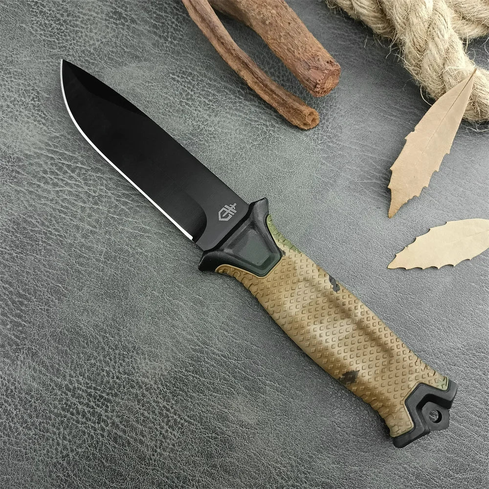 GB 1500 Military Tactical Fixed Blade Knife 8Cr13Mov Blade Plastic Handle Outdoor Hiking Camping Hunting Cutting Survival Tools