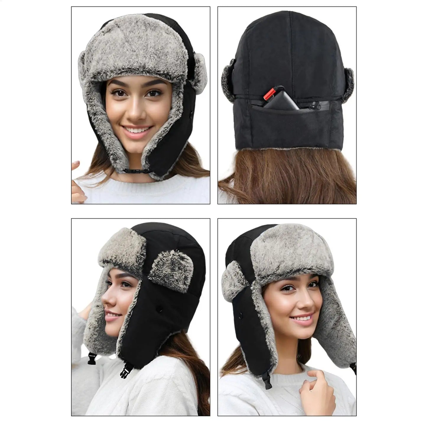Winter ski Electric Heating Hat Men Woman USB Electric Warm Heated Hat Windproof Thermal Ear Protection Hat For Outdoor Camping