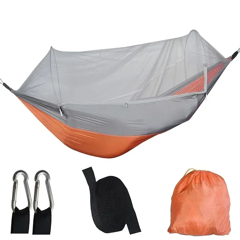 Camping Hammock Fully Automatic Quick Opening Mosquito Net Outdoor Camping Tent High Strength Parachute Fabric Hanging Bed Net