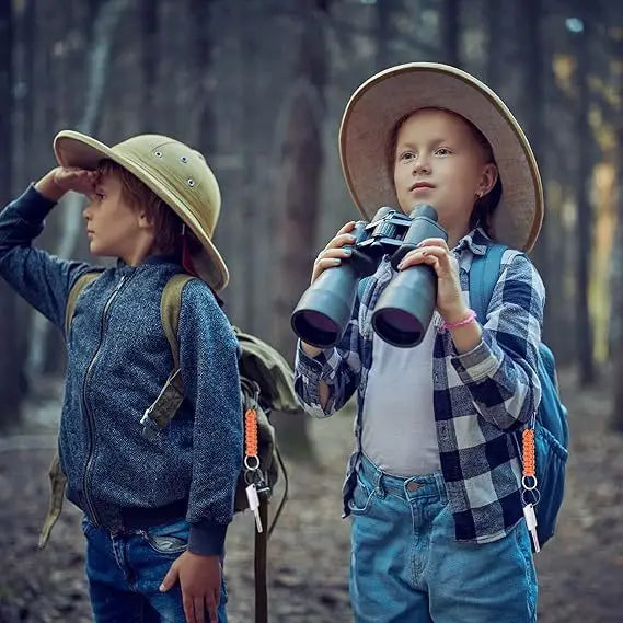 Outdoor Paracord Necklace, Camping Paracord Woven Phone Strap with Carabiner Keychain for Survival