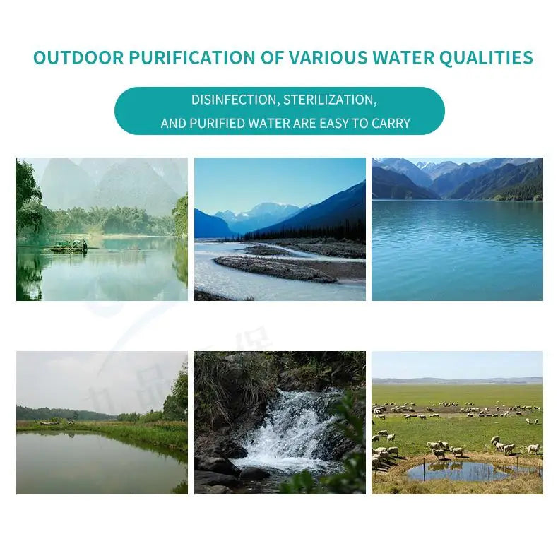 2 Bottles of Outdoor Water Purification Tablets, 100 Tablets Per Bottle, for Cleaning and Purifying Dirty Water From Sewage