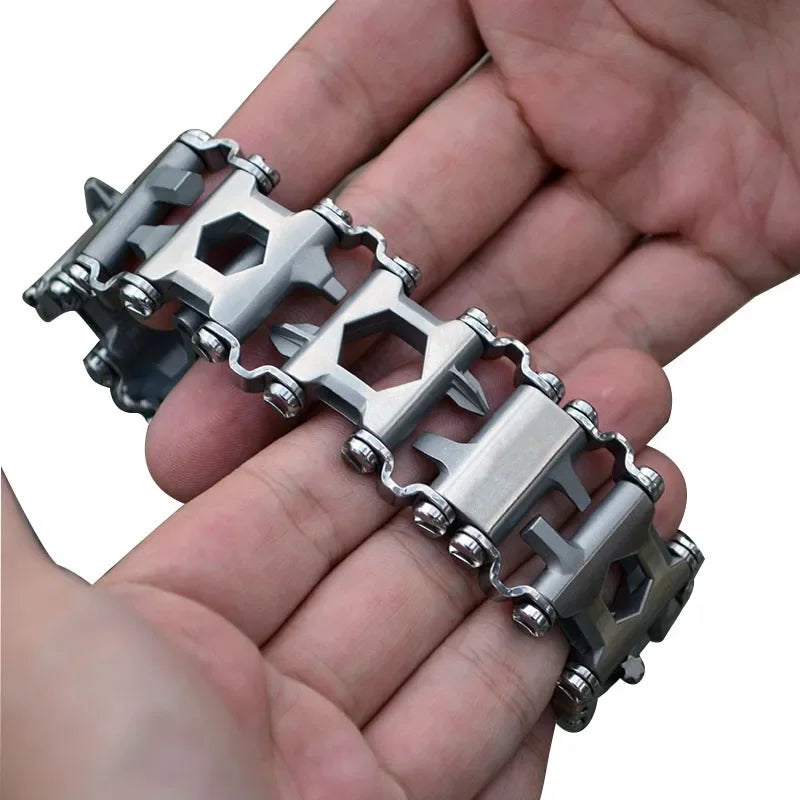 Outdoor Multi functional Tool Bracelet Pedal Stainless Steel Bolt Driver Wearable Bicycle Multi functional Outdoor Tool