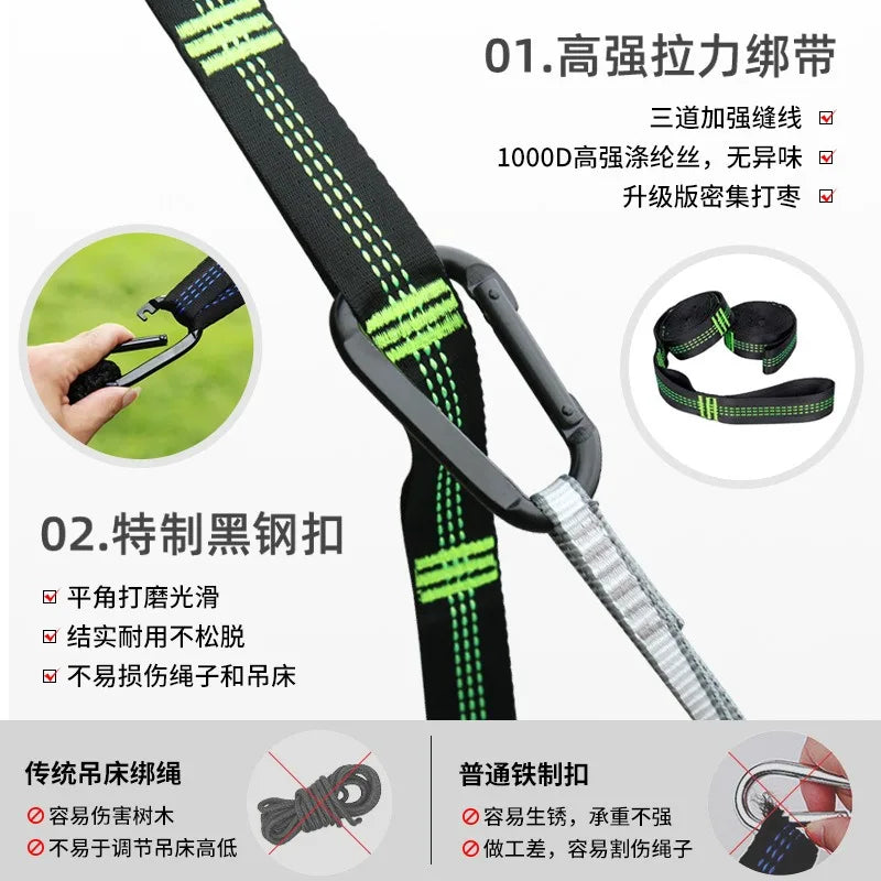 Outdoor Hammock with Sleeping Bag, Warm Comfortable Anti-Roll Design, Heavy Duty Windproof Cold Proof Camping Bed