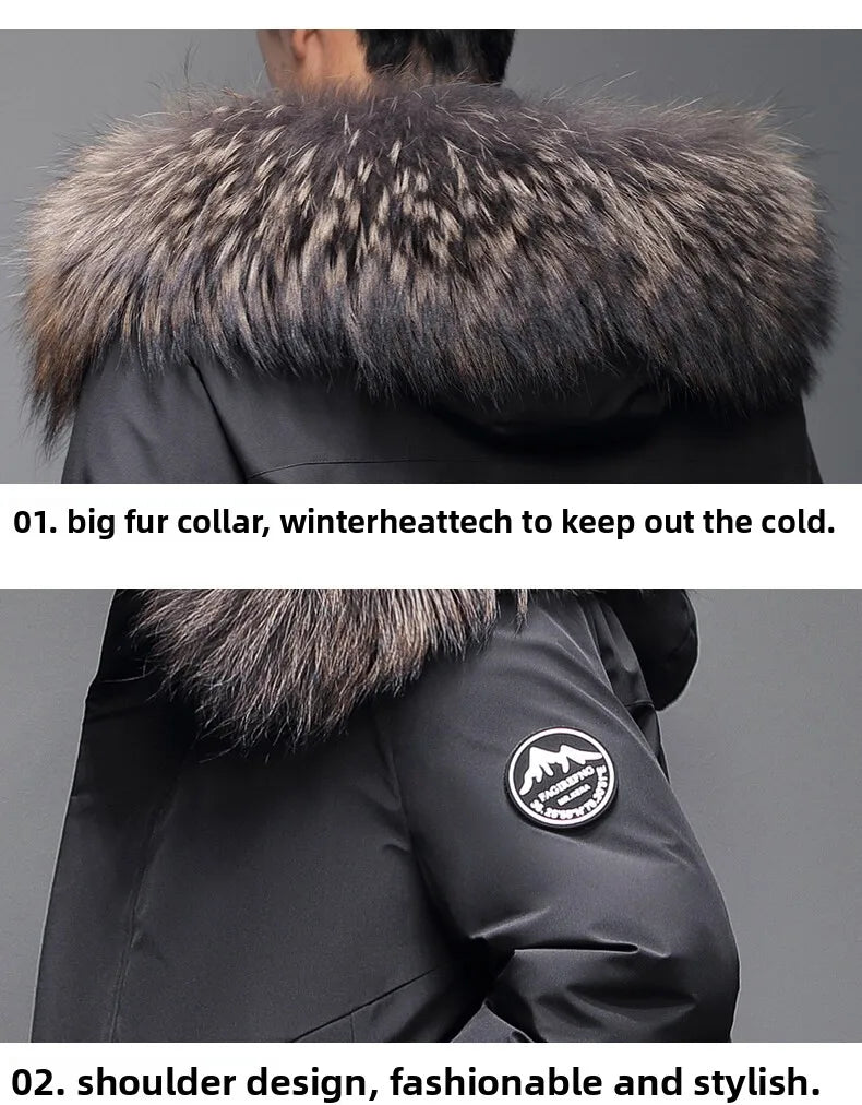 Outdoor Hiking Camping in Winter Windproof Warm Casual Fur Collar Feather Jacket Comfortable Versatile Warm Down Jacket