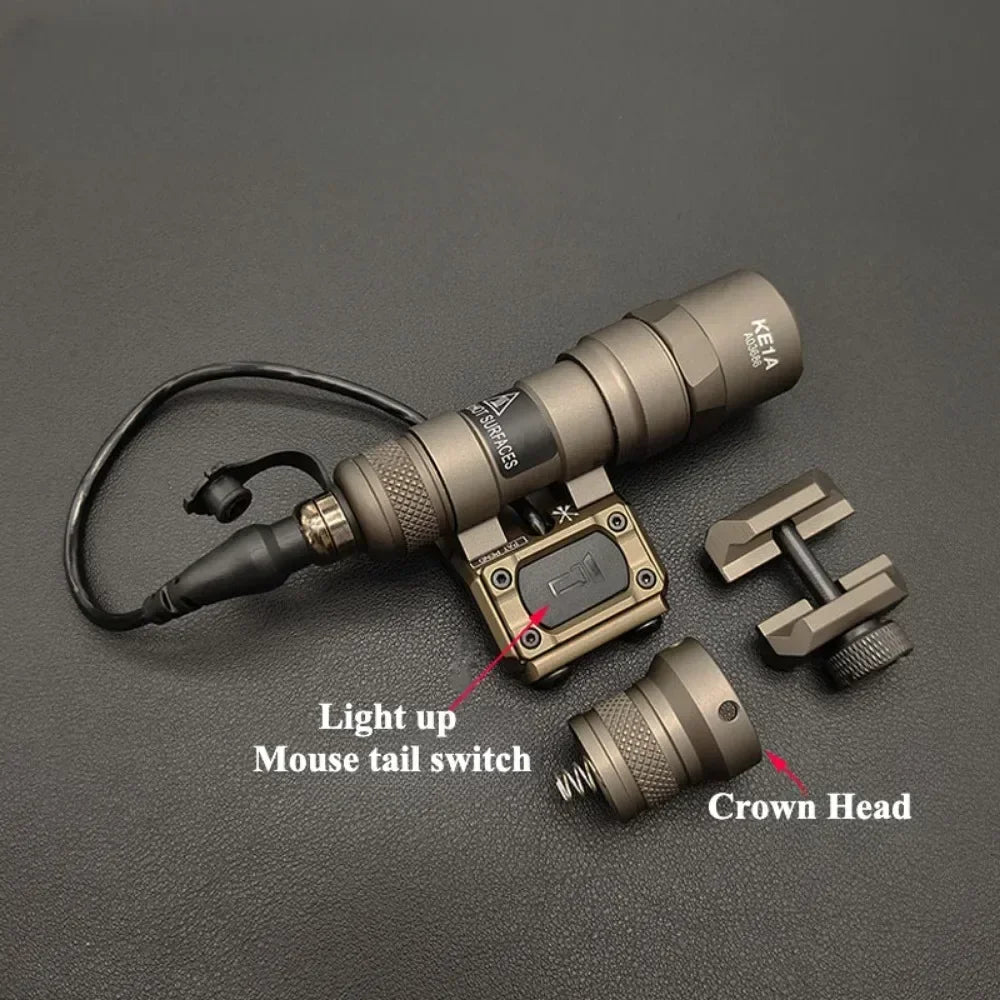 M300B M600B Tactical LED Strobe Flashlight Weapon Gun Light Fit MLOK 20MM Rail Scout Light with Switch for Outdoor Hunting