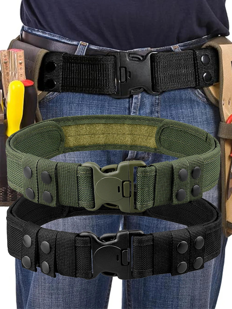 Men's Nylon Belt Polyester Woven Multi-functional Tactical Belt for Outdoor Sports Waist Straps Perfect for Outdoor Adventures