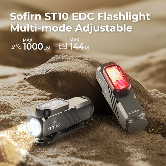 New Sofirn ST10 EDC Flashlight 14500 1000LM USB C Rechargeable Waterproof With Red Light Magnetic Tail & Clip For Camping Emerge
