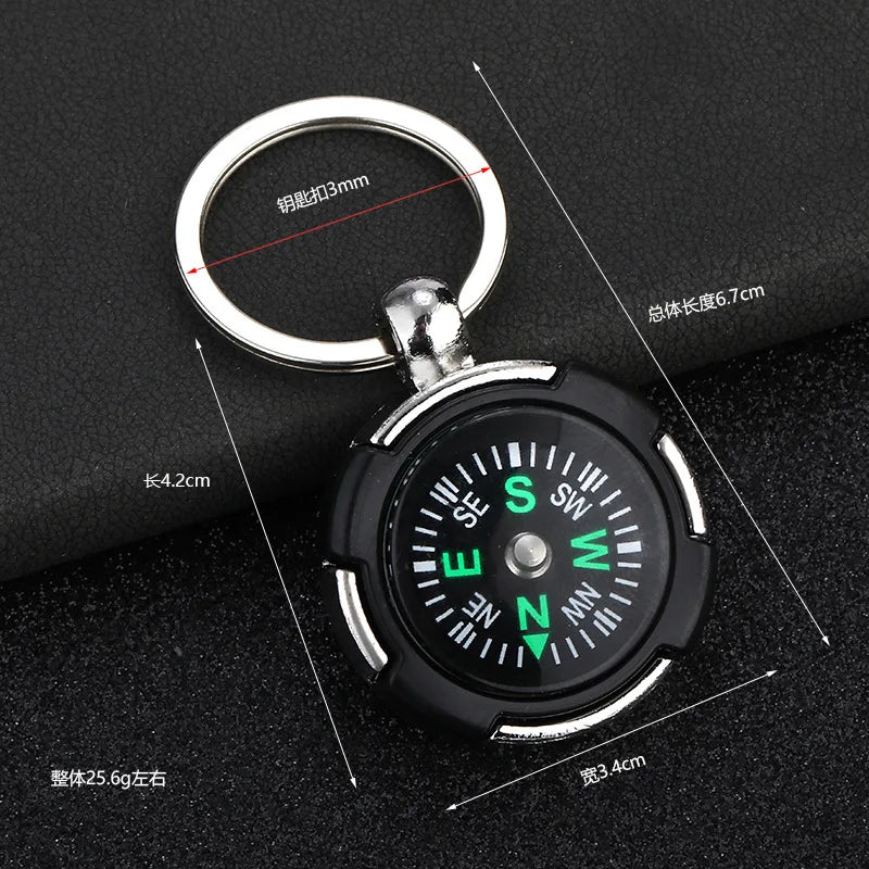 Fashion Accessories Zinc Alloy Circular Compass Keychain Men's Creative New Car Keychain