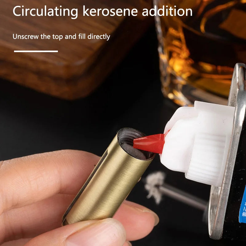 Metal Keychain Match Lighter, Portable Retro Waterproof Lighter, Emergency Survival Equipment Lighter Barbecue Camping Gifts