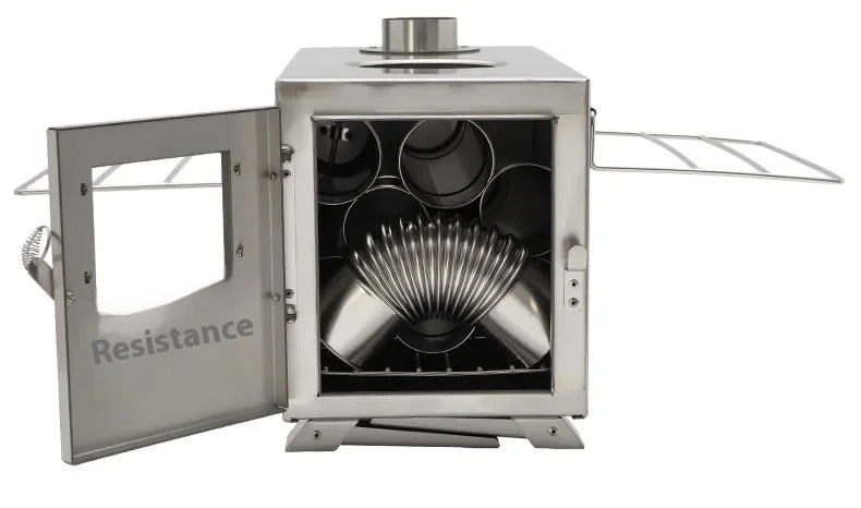 MOUNTAINHIKER Wood-burning Stove Outdoor Camping Firewood Burner Stainless Steel Foldable Tent Heater with Tent Patio Fireplace