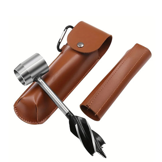 Manual Survival Wood Drill - Camping Woodworking Drill Making Tool with Scottish Eye Design, Suitable for Camping, Hiking