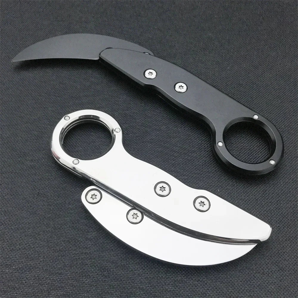 All-steel Claw Mechanical Knives Tactical Multifunction Outdoor Self Defense EDC Tool Gadget Gift for Men, Black/Silver