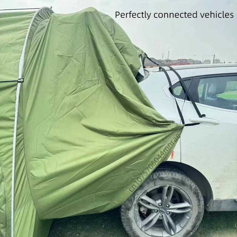 Military Green SUV Tent, Rear Car Connected Multifunctional Tent, Outdoor Camping Waterproof Windproof Tent