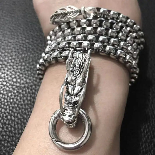 New Tactical EDC Stainless Steel Faucet Box Chain Bracelet Solid Metal Self Protection Survival Tools Outdoor Self-defense Tool