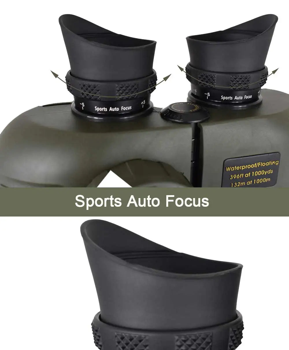 Powerful Marine Binoculars Boshile 7x50 Waterproof Telescope With Rangefinder Compass BAK4 Prism FMC Lens For Navigation Hunting