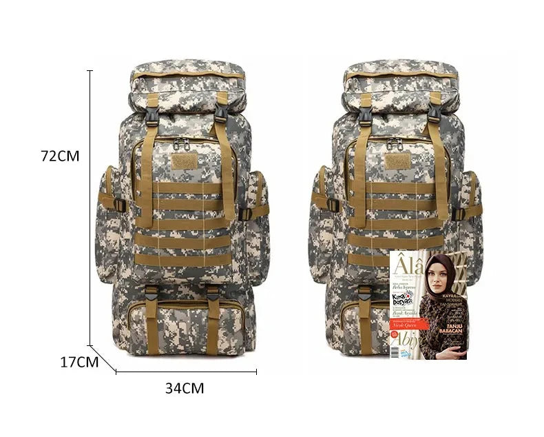 80L Camping Backpack Men Bags Molle Tactical Rucksack For Outdoor Climbing Hiking Travel Back Packs mochila hombre