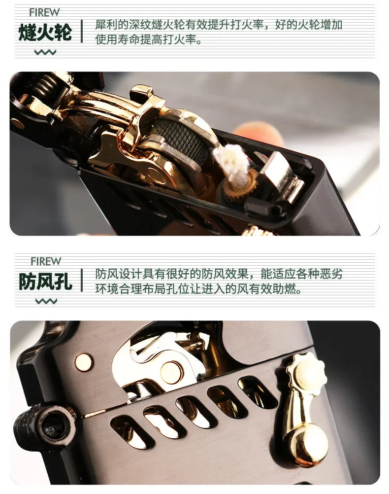 2025 ZORRO Mecha Transparent Fuel Tank Mechanical Ejection Kerosene Lighter Metal High-looking Creative High-end Men's Gifts