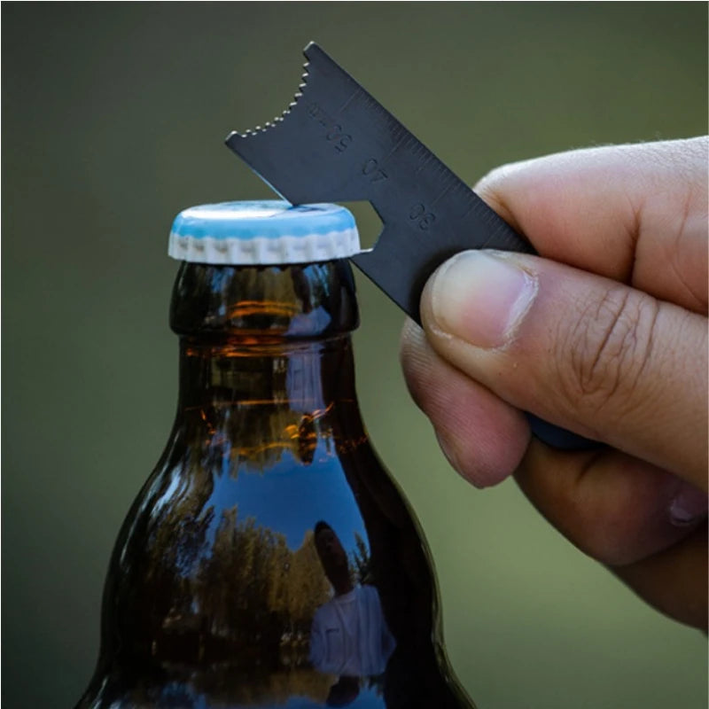 Outdoor Survival Flint Fire Starter with Wood Handle, Multi-Tool Magnesium Rod - Luminous Waterproof Camping Fire Stick