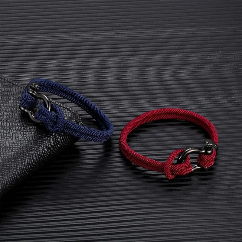 Navy Style Camping 2025 New Simple Parachute Cord Survival Anchor Bracelet Men Women with Black Stainless Steel Sport Buckle