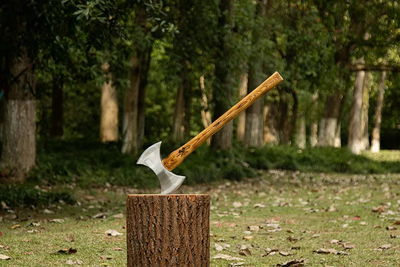 Double Edged Axe Outdoor Camping Survival Axes Woodworking Cut Firewood Hand Axe Multifunctional Fire Rescue Forging Axes