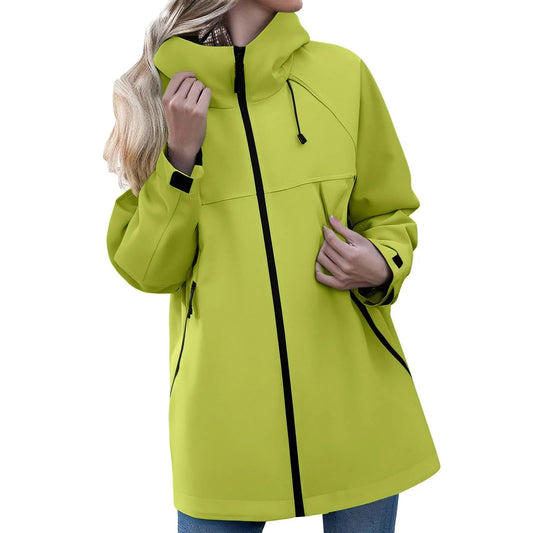 Women's Outdoor Jacket Casual Zipper Hooded Jacket Breathable Windproof Waterproof and Stain-resistant Mountaineering Clothing