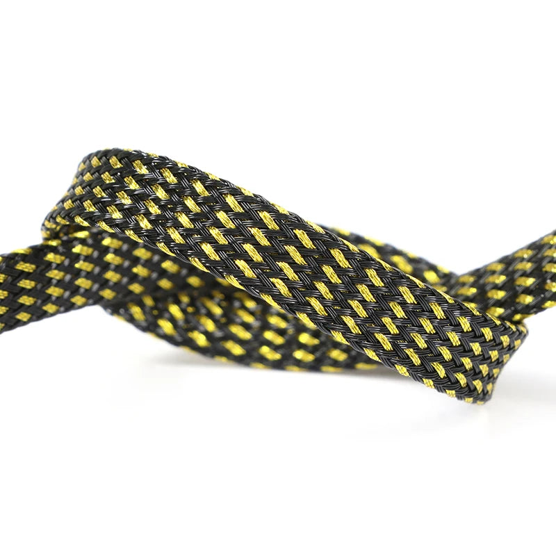1~50M PET Braided Cable Sleeving Dia 2/4/6/8/10/12/14/16/20mm Expandable High Density Insulated Line Protection Wire Wrap Sheath