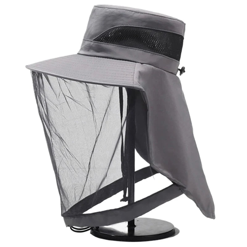Outdoor Fishing Cap Anti Mosquito Insect Hat Fishing Hat Bug Mesh Head Net Face Protector Camping Hats Fishing Cap