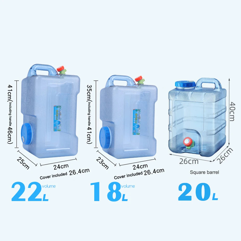 Camping Water Container Portable Car Driving Water Tank Large Capacity Outdoor Water Bucket with Faucet Picnic Accessories