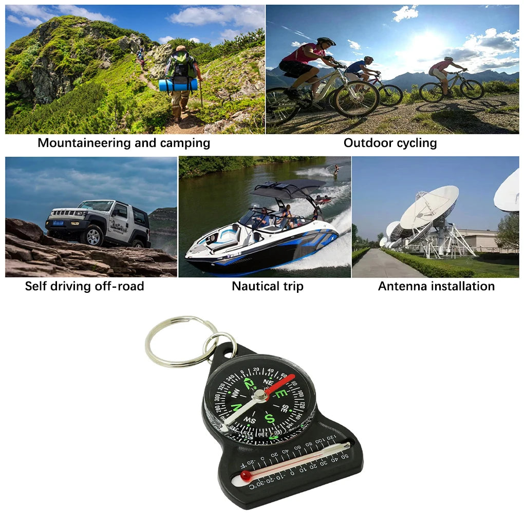3 in 1 Navigation Tool Thermometer Multifunction Keychain Orientation Watch
