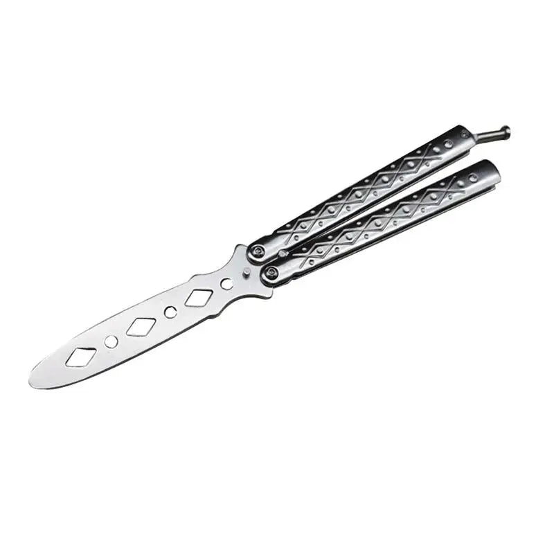 Portable Practice Butterfly Knife Alloy Steel Foldable Training Knives Transformable Outdoor Unedged Butterfly Knife for Game