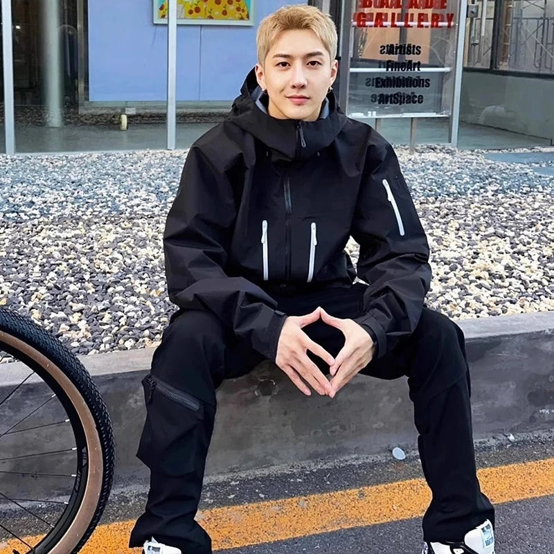 ARC SV Embroidery Bird Logo Three Layer Mens Womens Camping Coat Outdoor Waterproof Windbreaker Hiking Ski Jackets Unisex