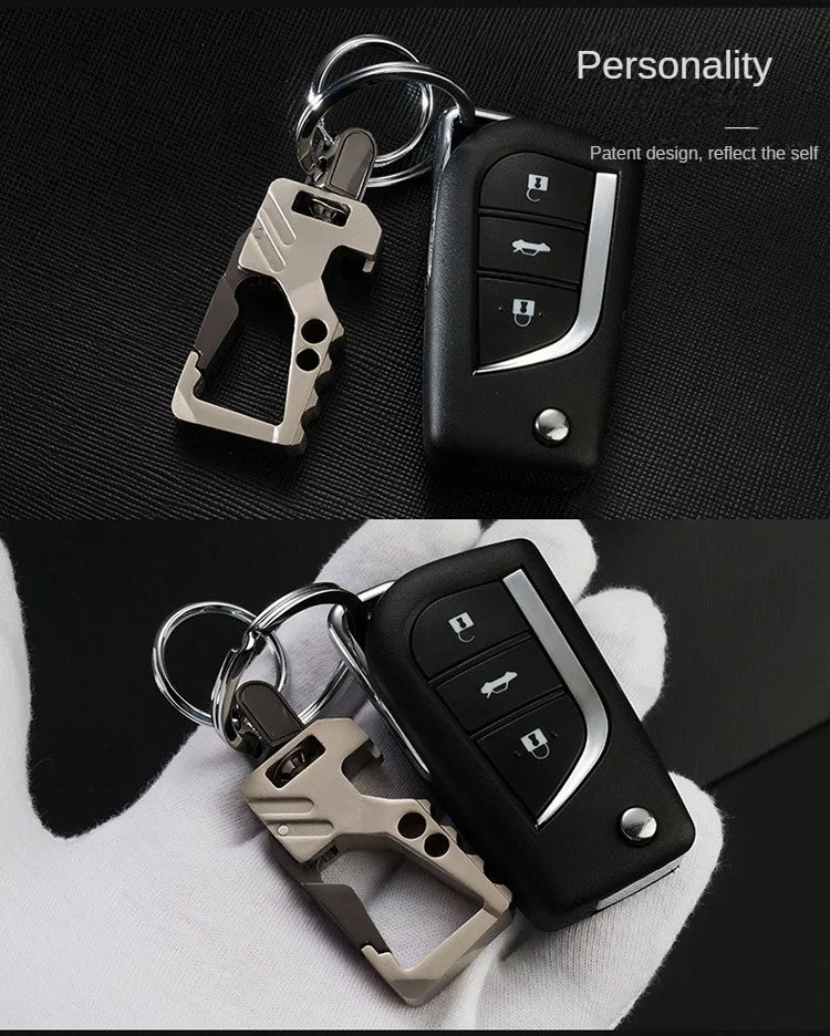 Multifunctional Men's key Chain Metal Waist Belt Clip Anti-lost Buckle Key ring Accessories Car keychain Bottle Opener Pendant